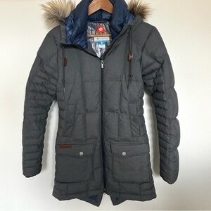Columbia Sportswear | Insulated Thigh Length Puffer Zip Up Fur Coat